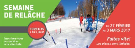 SKI SAINT BRUNO - FORFAITS RELÂCHE - DU 27 FÉVRIER AU 3 MARS